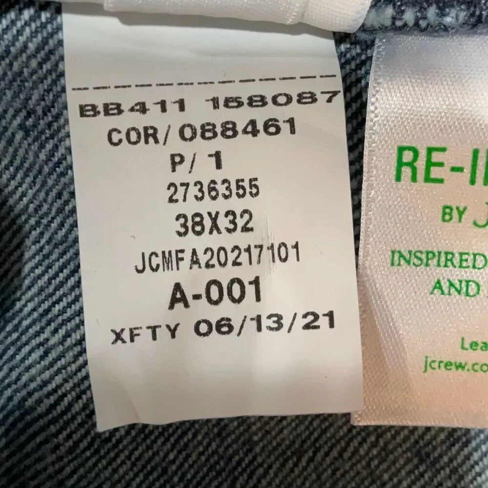 J. Crew Blue Denim 1040 Athletic Tapered Leg Jeans Size 38x32 - Picture 11 of 12